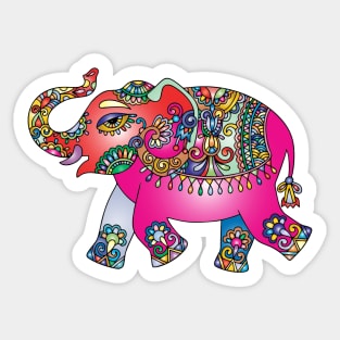 Elephant Colorful Pink Sticker